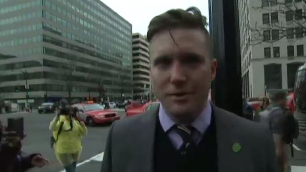 Richard Spencer on camera just before he was punched.