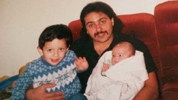 Anthony Virgona with his two sons, Michael, 3, and baby Paul in June 1987.