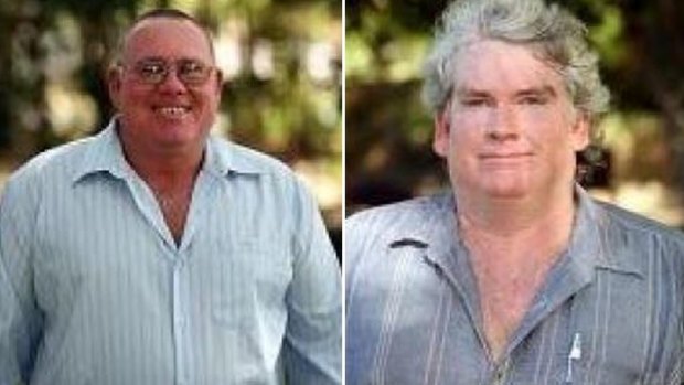 John Pickering, left, is running to be mayor in Croydon at the tip of the Gulf of Carpentaria. But he'll have stiff opposition from his cousin Trevor, the town's current mayor.