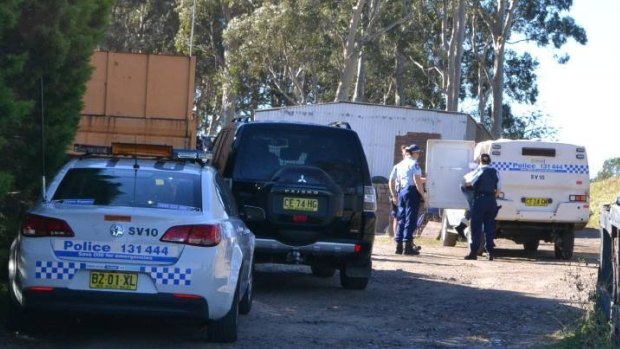 Police swoop on a property in Millbank Road, Worrigee on the NSW South Coast as part of nine drug raids on Tuesday.