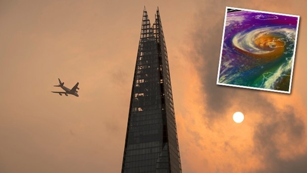 Tropical Storm Ophelia, which formed over Ireland, caused the sky in London to turn orange as it dragged tropical air and dust from the Sahara.