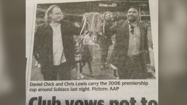 The photo featuring 'Chris Lewis' has caused considerable mirth...and some consternation.