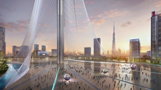 A rendering of the base of the new Dubai tower.