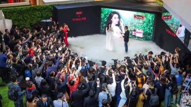 Chinese film star Fan Bingbing at an event for vitamin company Swisse in Shanghai.