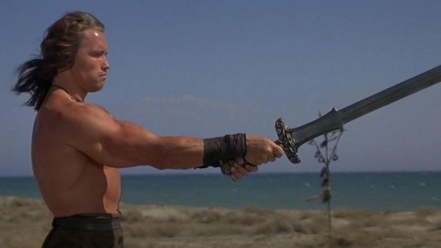 Arnold Schwarzenegger picked up where American bodybuilders of the 1950s and '60s left off in <i>Conan the Barbarian</i>.