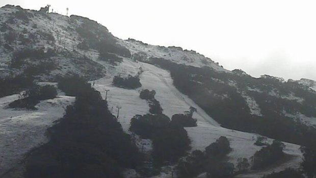 Alpine Way at Thredbo received snowfall in recent days too.