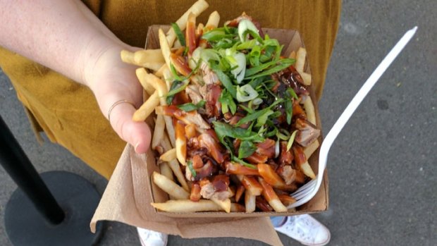 The Peking Duck Fries at the Night Noodle Markets.
