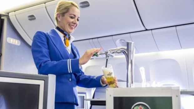 KLM serves draught beer on board their planes.