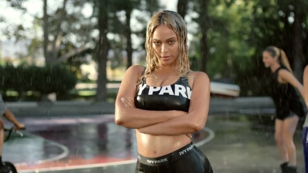 Beyonce in the promotional video for her new activewear line Ivy Park.
