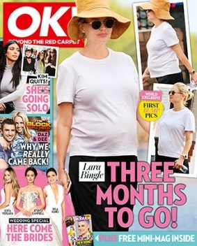 Bumpwatch: Lara Bingle on the cover of <i>OK!</i> magazine.