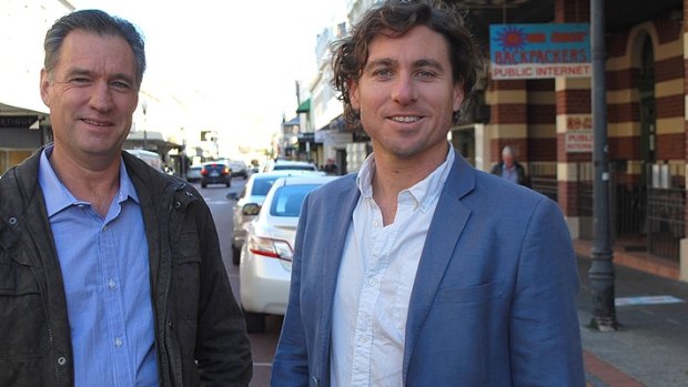 Alan Beazley (left) and Adin Lang  from the Greater Fremantle Campaign want North Coogee and Hamilton Hill to be part of Fremantle, not Cockburn.