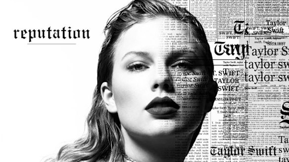 Swift on the cover of her new album, Reputation.