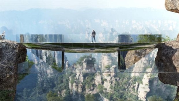 Scary: The 'invisible' footbridge.