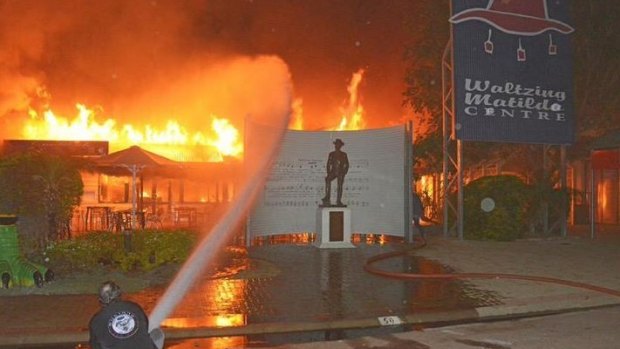 Fire takes hold of Winton's Waltzing Matilda Centre.