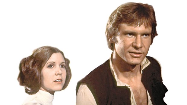 In Star Wars, Carrie Fisher's Princess Leia is superior to Harrison Ford's Hans Solo, but is drawn to him anyway.