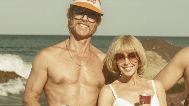 Guy Pearce and Kylie Minogue star in <i>Swinging Safari</i> in cinemas now.