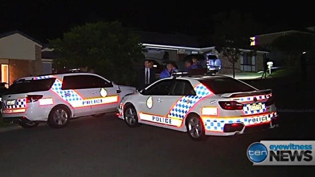 Police at the scene of an Upper Coomera double murder.