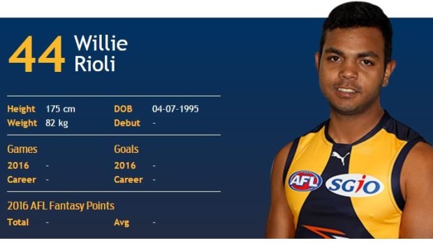 Could Willie Rioli be a surprise selection for West Coast this week?