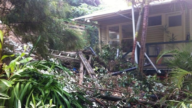 Damage caused by the landslide at Bilgola. 