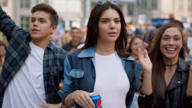 Kendall Jenner leads the resistance in the Pepsi ad. 