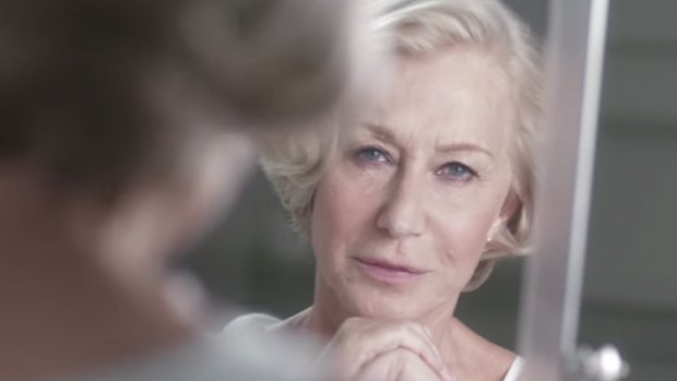 Helen Mirren as she appears in a new L'Oreal commercial in the UK.