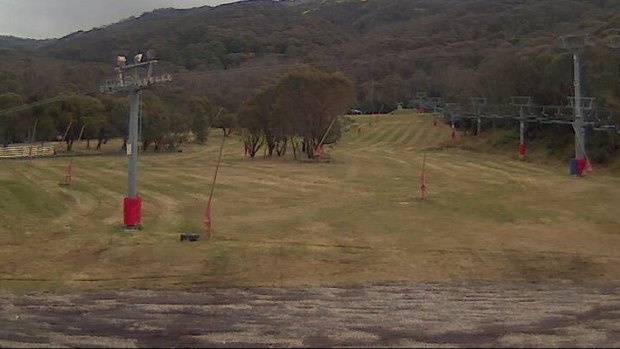 Less than ideal: The view at Friday Flat at Thredbo on Thursday afternoon. 