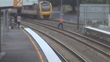 A train driver managed to capture the bird, which had refused to budge from the tracks.