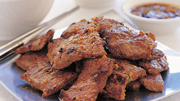 Korean beef stir-fry. Serve with rice and kimchi.