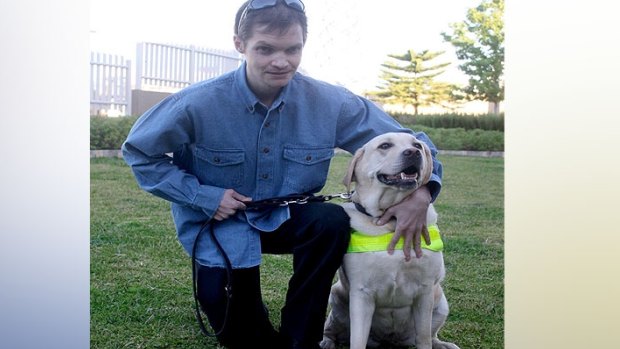 Stuart Oldham with his dog Daisy.

