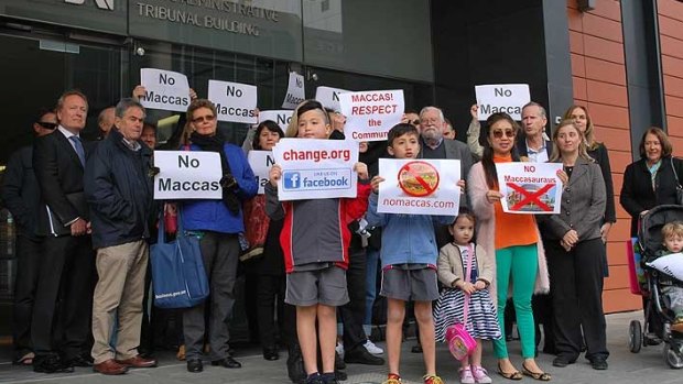 Applecross residents protest against plans for a new McDonald's outside the State Administrative Tribunal Building in August.