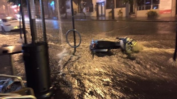 Darlinghurst was one place hit by Sydney's Monday night storm. 
