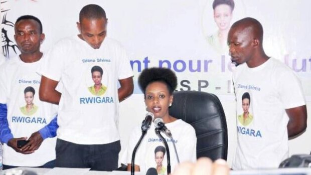 Diane Shima Rwigara, centre, with her supporters.