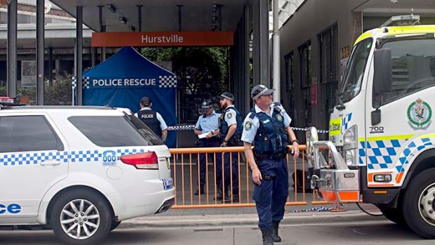 The entrance to Hurstville train station was closed after a man was fatally stabbed. 