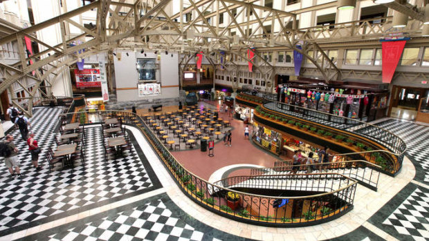 The main atrium of the Old Post Office Pavilion in Washington.