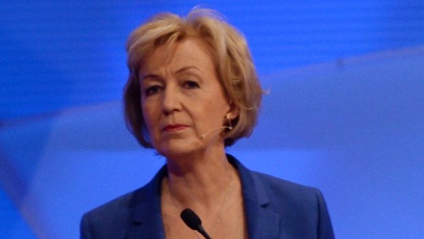 Andrea Leadsom during a national live TV debate.
