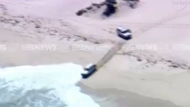 The man drove the Toyota straight into the waves at Yanchep beach.