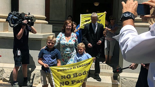 The family of Hayley Dodd outside court after her murderer was sentenced to 21 years.