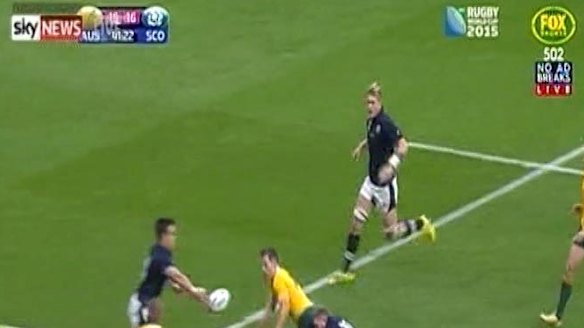 Sean Maitland was sent to the sin bin after sticking out his right hand to cut off a Bernard Foley pass.