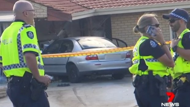 A police chase ended with a car smashing into this Beechboro house.