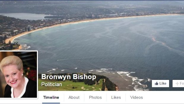 Bronwyn Bishop's Facebook cover photo.