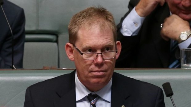 Liberal MP Bert van Manen, right, during Question Time.