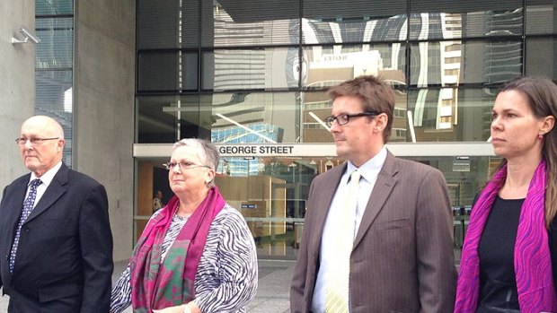 Nigel Baden-Clay (pictured left with wife Elaine, the accused's sister Olivia Walton and her husband Ian) said he was not aware of his son's financial woes or his son's affair.
