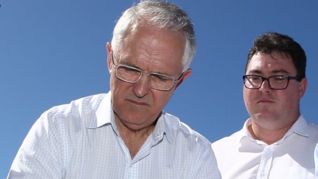 Prime Minister Malcolm Turnbull with George Christensen during the election campaign.