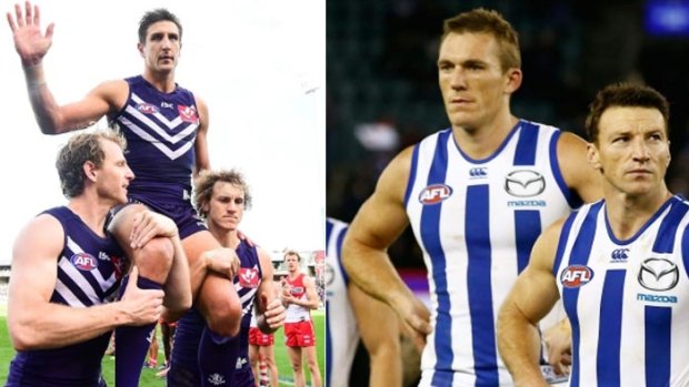 Contrast the exit plans for Matthew Pavlich and Boomer Harvey.