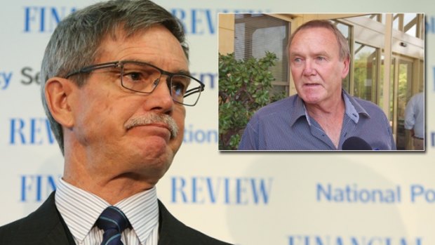 Nigel Satterley accused Dr Nahan of having "a dust-up" with fellow Liberal MP Nigel Hallett (insert) in the courtyard of parliament house.