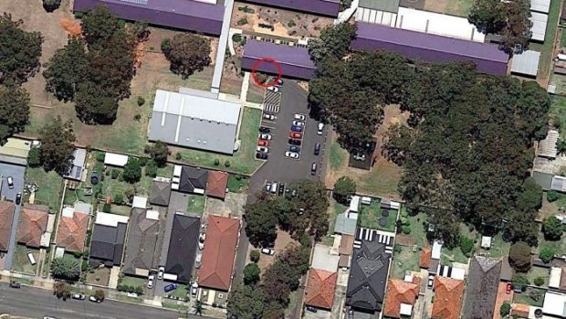 An aerial view of the school and location of the crash. 
