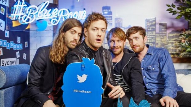 Grammy winners Imagine Dragons in Twitter's Blue Room.