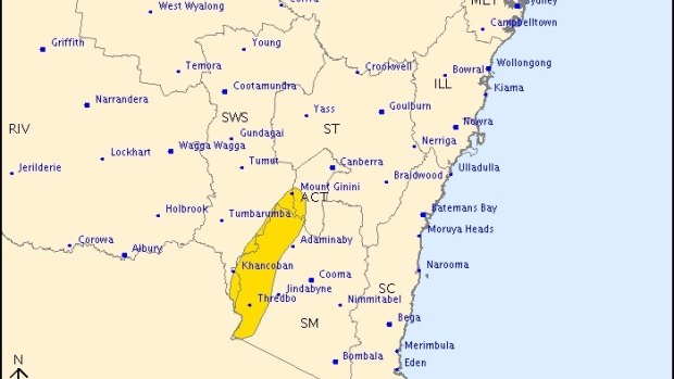 Damaging winds are predicted in parts of the ACT on Thursday. 