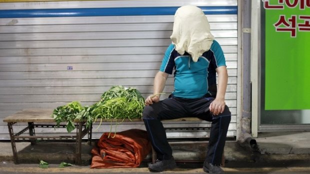 Spinach Man, Gwangju, South Korea (detail), 2012. From Dough Portraits.