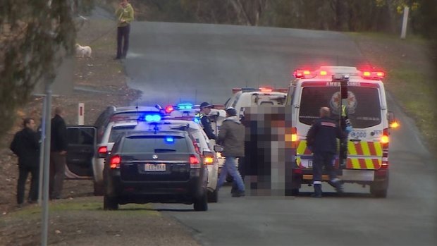 The Bendigo teen is helped into an ambulance after being found in Maiden Gully.